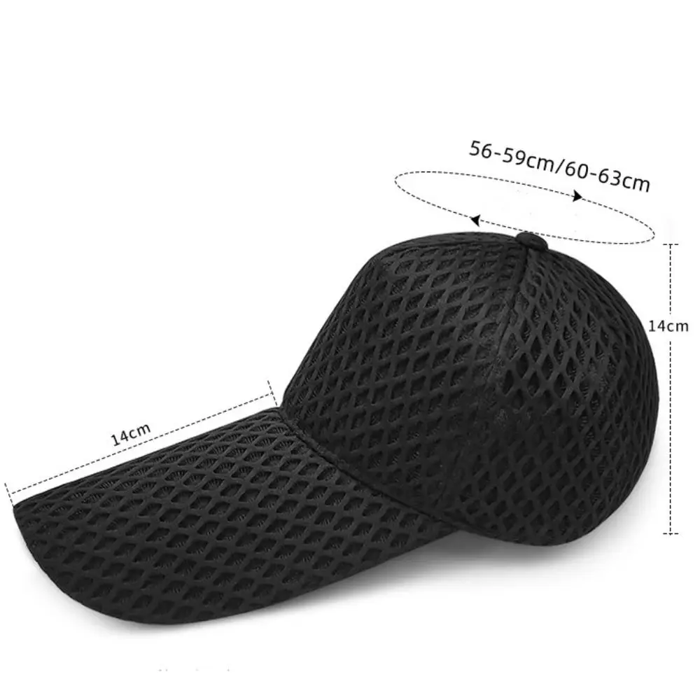 Chapeau de soleil à long bord pour homme, casquettes de baseball, pare-soleil, grande tête, maille, pêche, qualité, 14cm