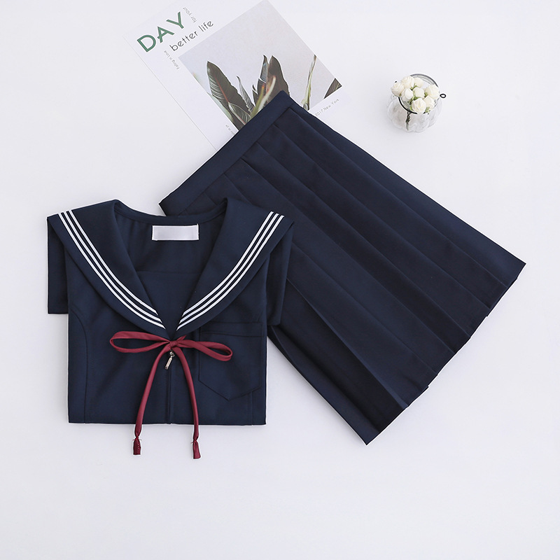 Uniformes japonais JK grande taille S-5XL, 8 tailles, robes d'école pour filles, veste de costume de marin bleu marine, uniformes de collège