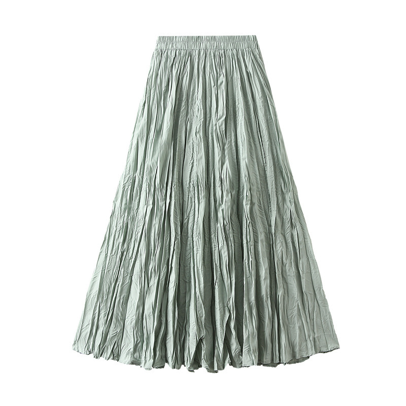 Jupe plissée demi-corps pour femmes, jupe longue trapèze, mode coréenne, élégante, décontractée, luxe, printemps, été, 2026