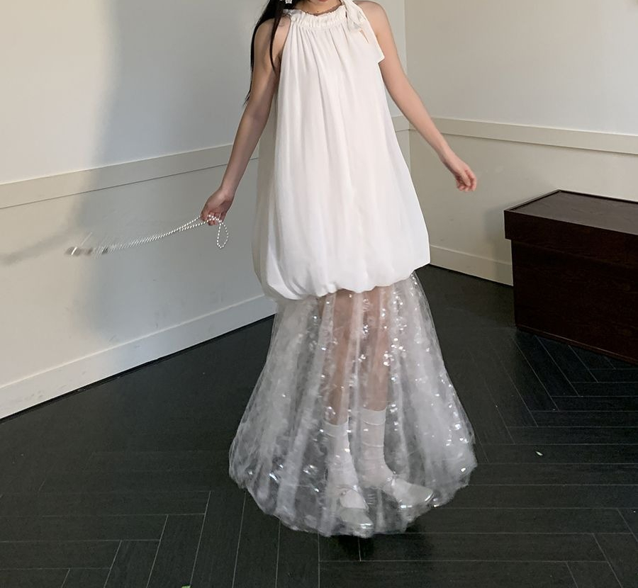 Robe blanche pour femmes, jupe longue, nouveau Design d'été, à la mode, 2026