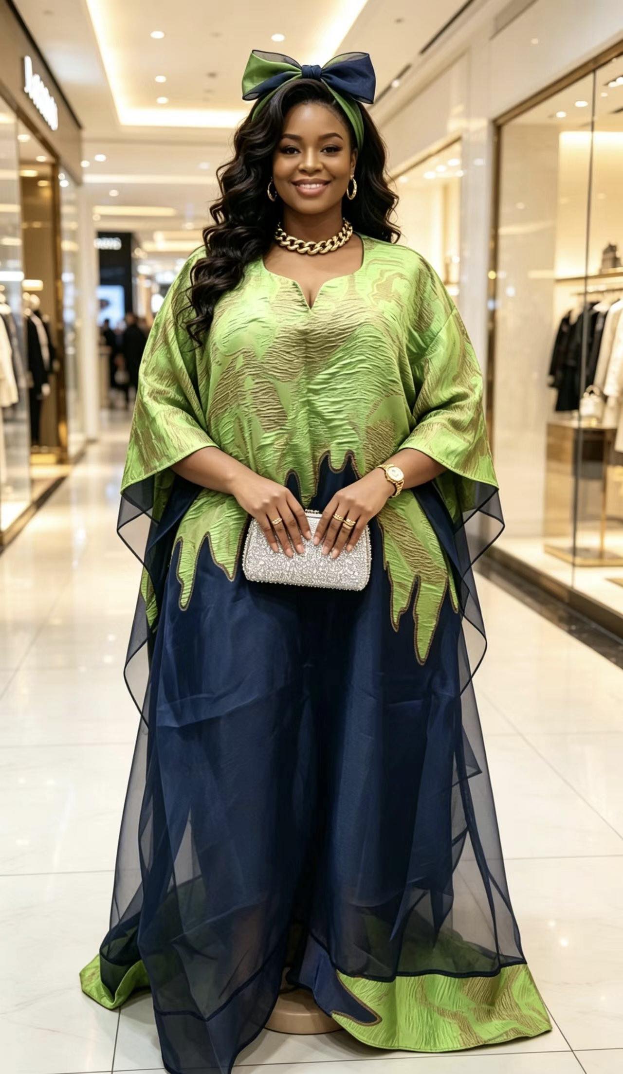 Tenue africaine pour femmes, abaya brodée, grande taille, robe élégante pour fêtes et églises