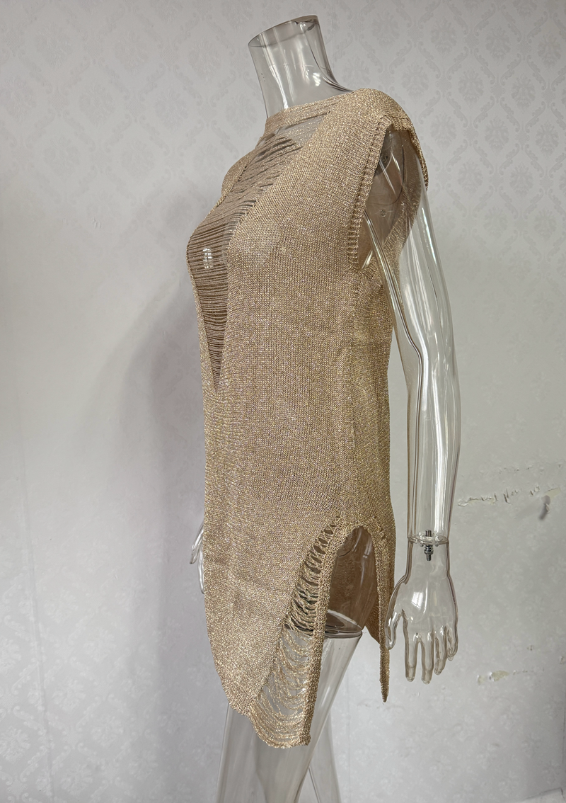 Mini robe de plage à franges en V profond pour femmes, vêtements de plage sexy, maillots de bain en fibre, maillot de bain au crochet, maillots de bain imbibés, couverture de bikini en tricot