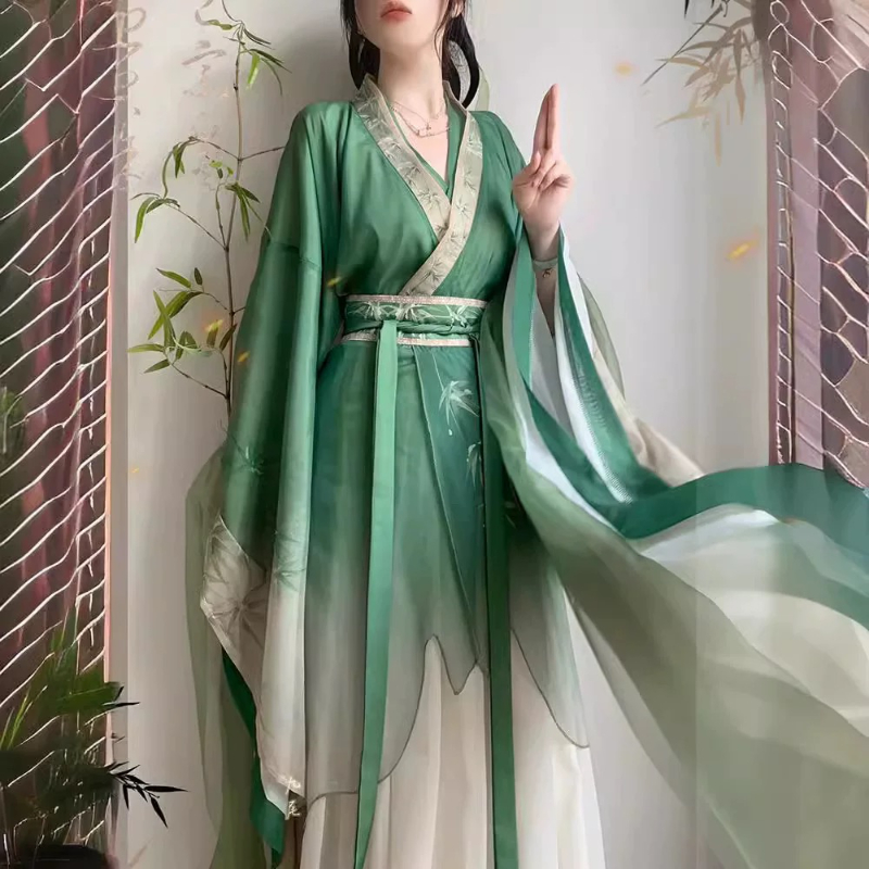 Robe Hanfu chinoise pour femmes, tenue de fête, Costume de carnaval traditionnel Vintage de la dynastie WeiJin, Costume de Cosplay