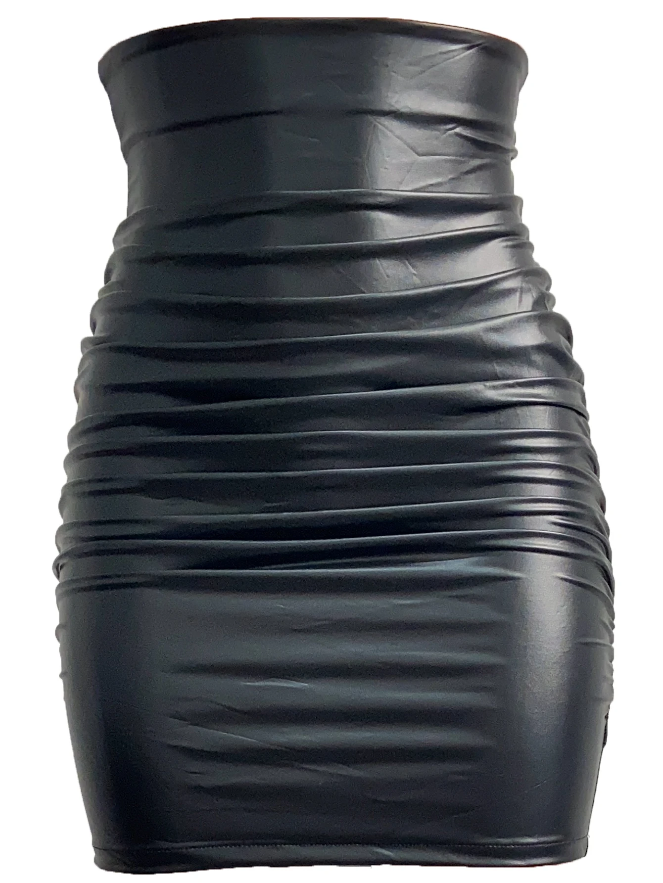 Femmes Sexy jupe en polyuréthane dame maigre taille haute noir Faux cuir jupe courte