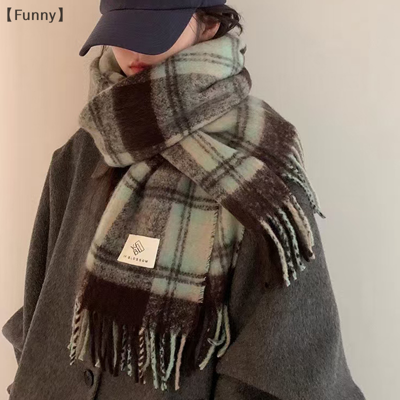 maveraFunny AanAutumn et hiver nouveau Couple écharpe femmes chaud épais châle rétro paresseux Style Plaid cou écharpe