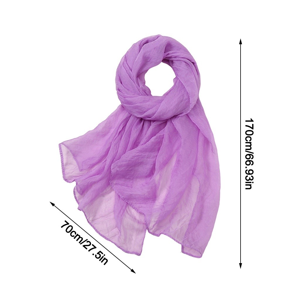 Nouveau châle en mousseline de soie couleur unie, long, protecteur, fin et doux, pour femme, mode féminine