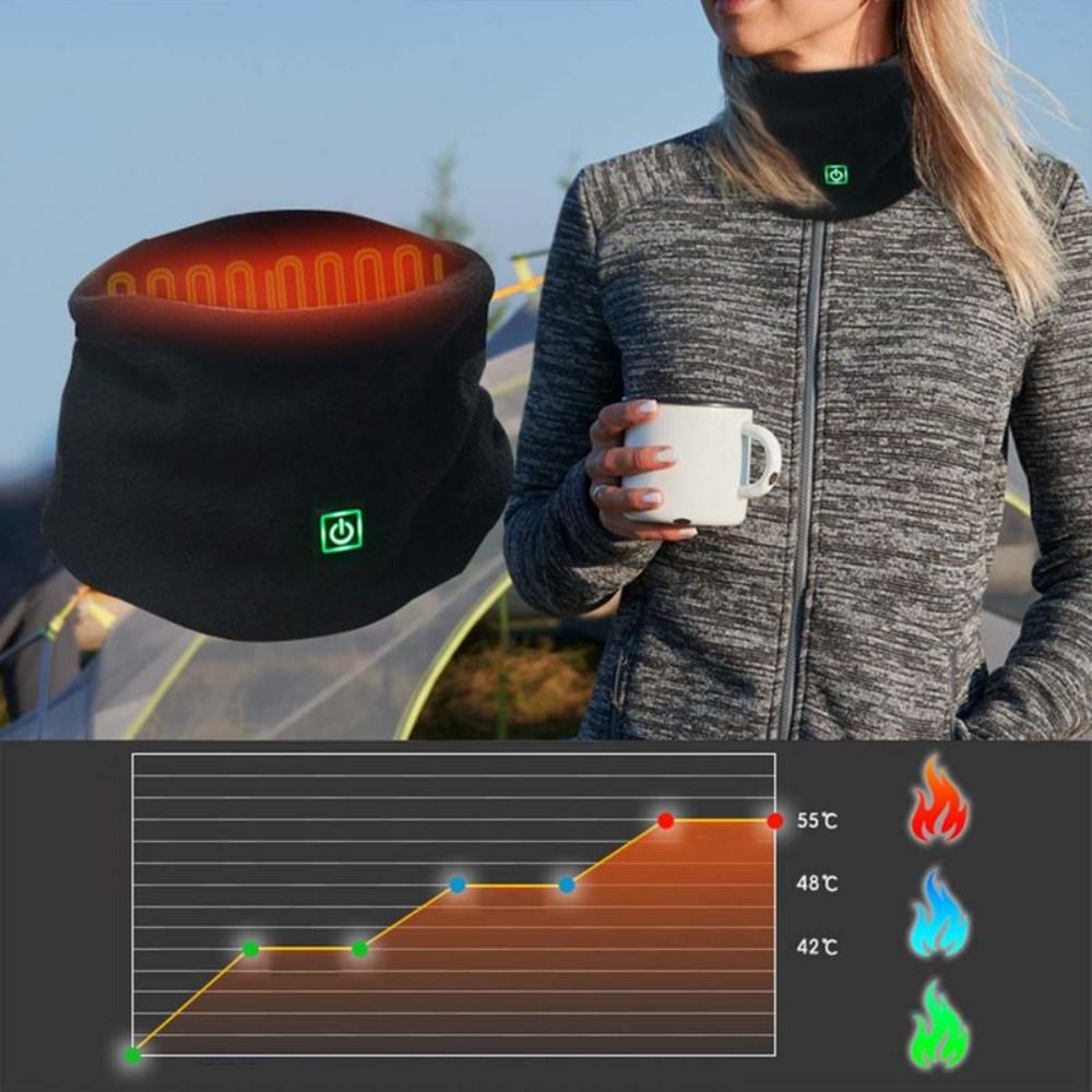 Écharpe chauffante USB tendance pour l'hiver, en polaire, portable, à température réglable, douce, pour le cou, idéale par temps froid