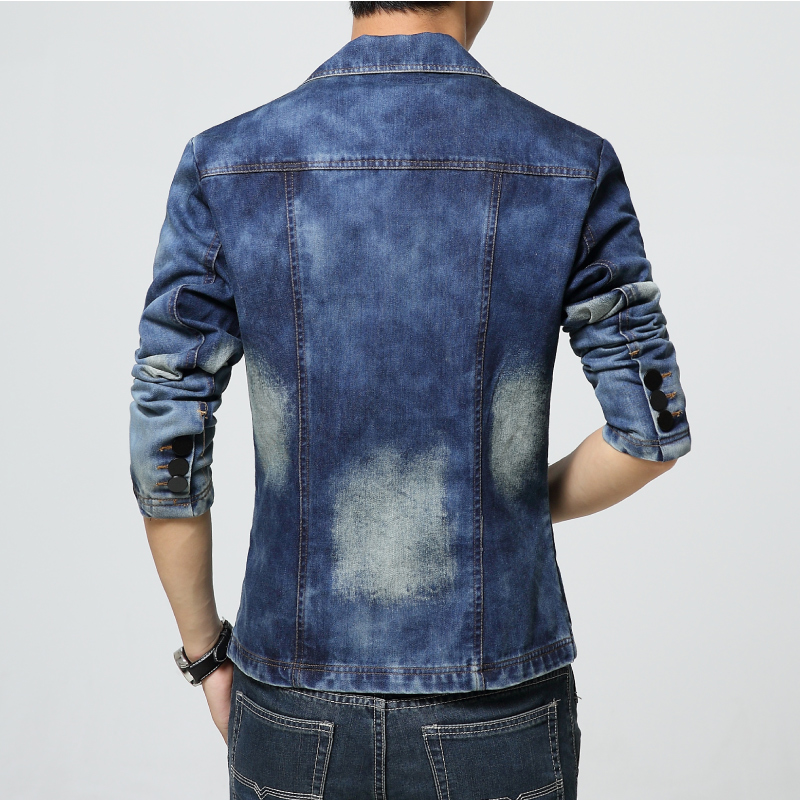 Veste en jean slim pour homme, blazer décontracté, bouton unique, marque, nouveau, 2022