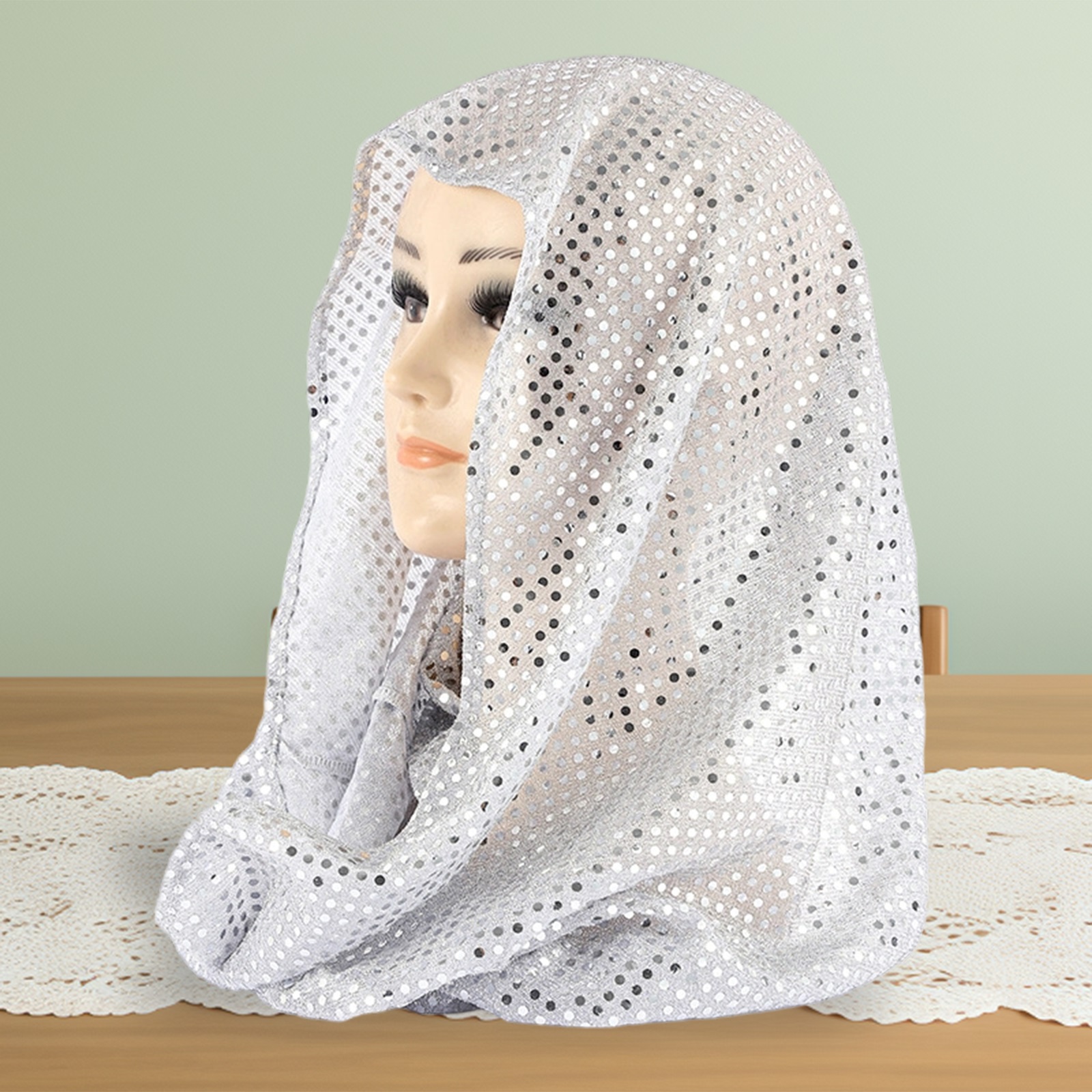 Foulard à capuche à paillettes pour femmes, bandeau, Skullies à la mode pour fête, usage quotidien