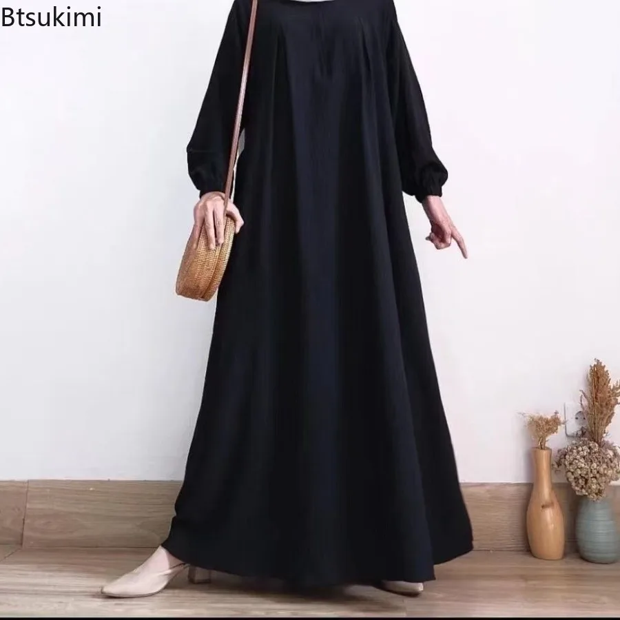 Abayas musulmans modestes pour femmes, Robe Maxi décontractée à manches longues, Kaftan du Ramadan, vêtements islamiques, fête Eid, Jalabiya, 2026