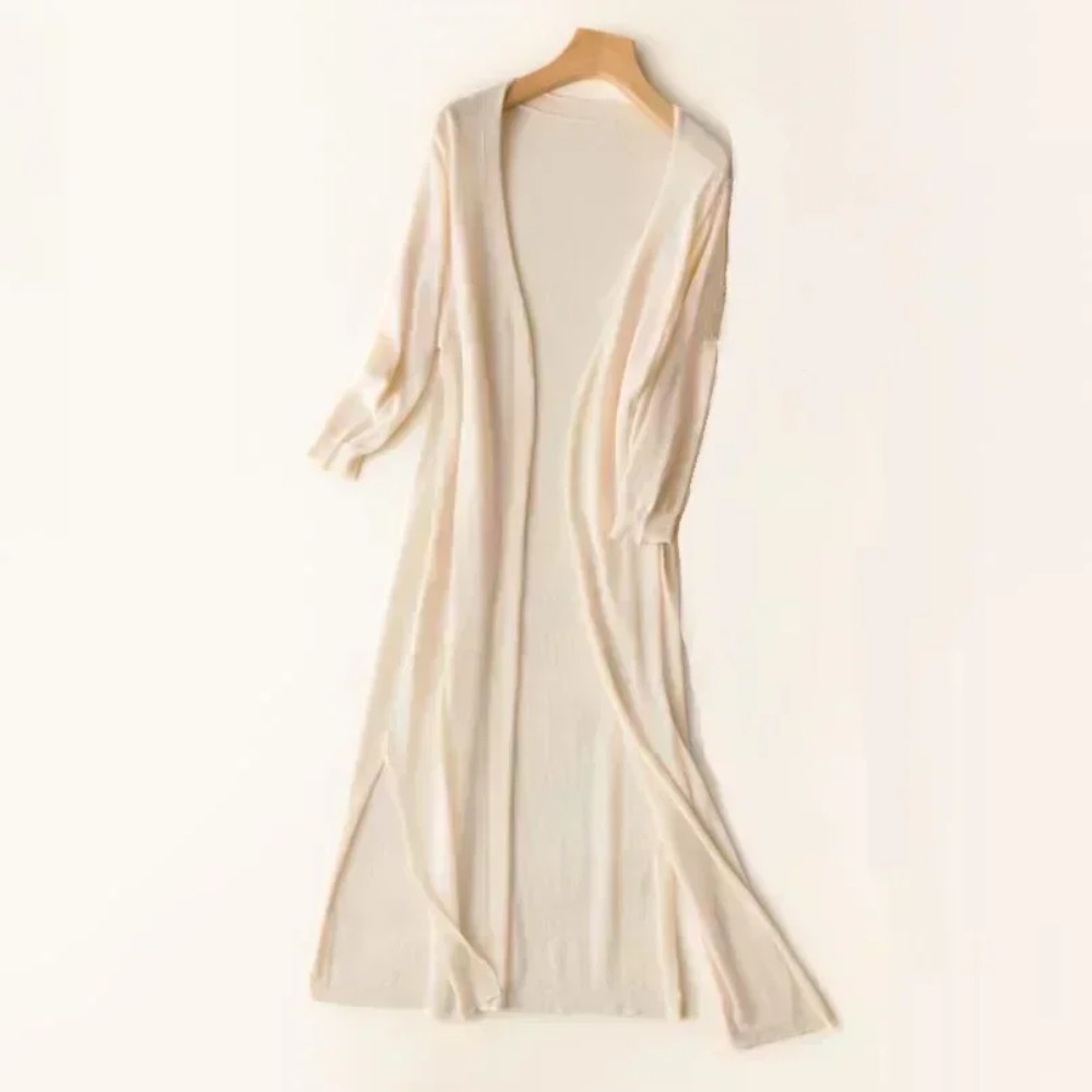 Cardigan long décontracté pour femmes, style coréen, protection solaire, doux, confortable, uni, taille unique, ample et léger