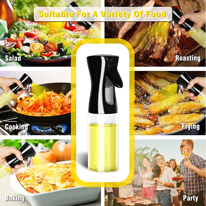 Pulvérisateur d'huile pour la cuisine, flacon pulvérisateur d'huile d'olive pour friteuse à air, salades, cuisson et friture, vaporisateur d'huile rechargeable pour la cuisine