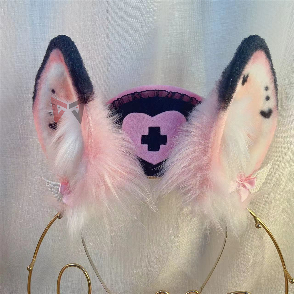 Oreilles de lapin roses faites à la main, cerceau à cheveux, chapeau d'infirmière, collier de queue, boucles d'oreilles, cosplay, accessoires Lolita, vêtements de sauna, nouveau