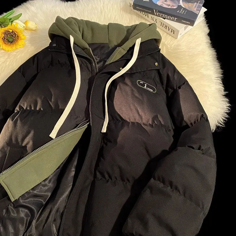 Nouvelle veste d'hiver rembourrée en coton pour femme, deux pièces à capuche en coton pour femme, vêtements chauds et décontractés rembourrés en coton, manteau Parker