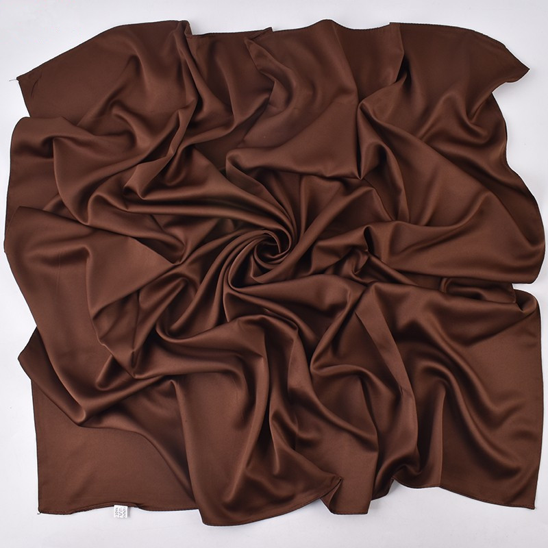 Foulard carré en satin mat pour femme, hijab uni, châle, écharpe, bandeau, bandana islamique