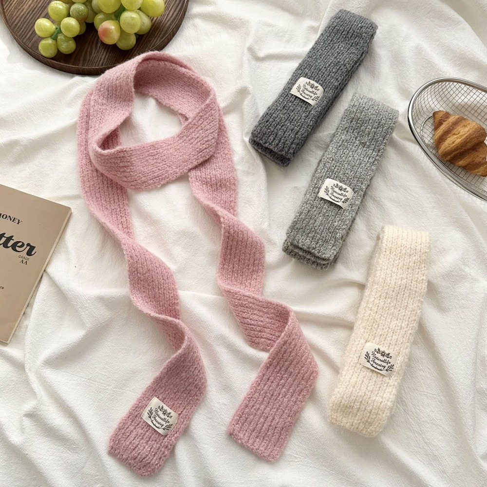 Écharpe en tricot fine pour femme, mode hiver, mini écharpe longue à rayures, écharpe décorative