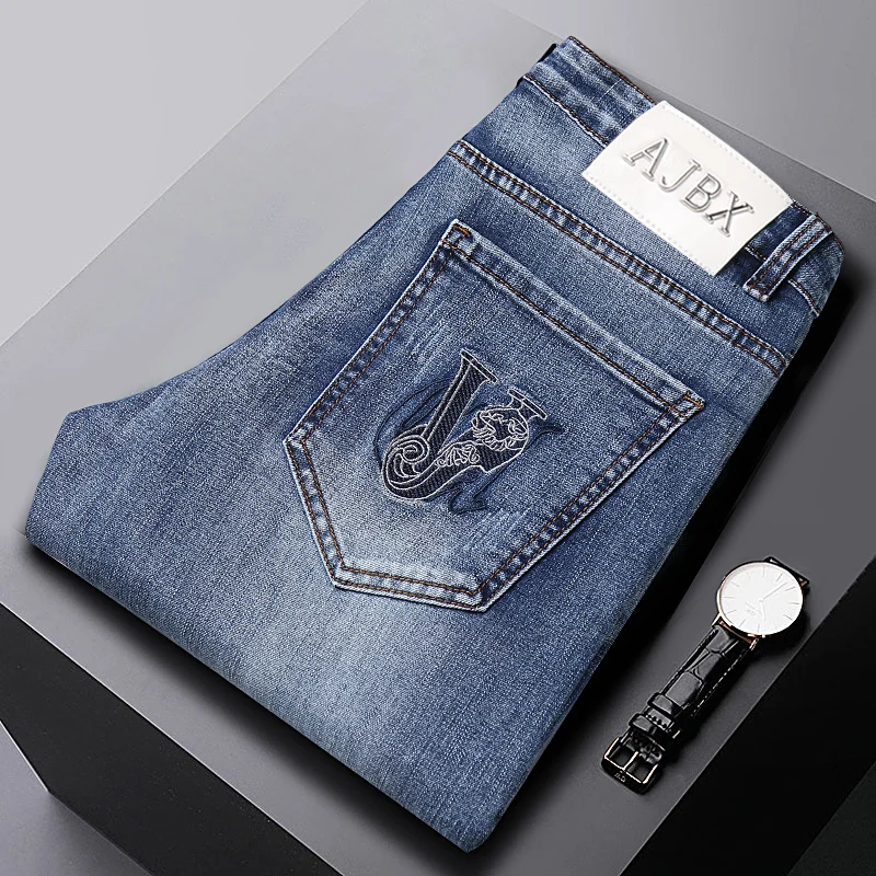 Jeans carillon coupe couvertes pour hommes, pantalons longs décontractés polyvalents, marque de luxe européenne, mode haut de gamme, vêtements en denim, Y2K