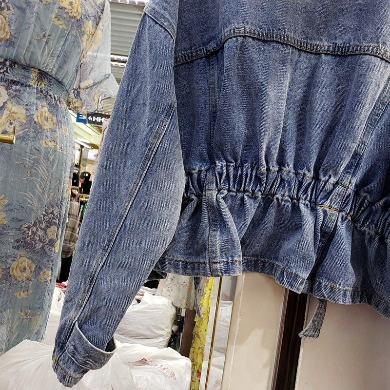 Veste en Jean pour femmes, couleur unie, taille cintrée, Slim, manteau en Jean, bleu, vêtements d'extérieur, mode printemps automne 2025, prix bas, vêtements Y2k