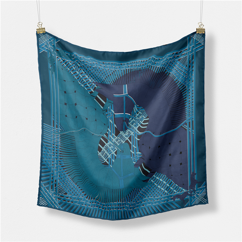 Foulard carré imprimé double cheval pour femme, foulards Twill Injplanchers f, enveloppes bandana, petit hijab, Lady aught sauna band, bandeau de la présidence, 53cm