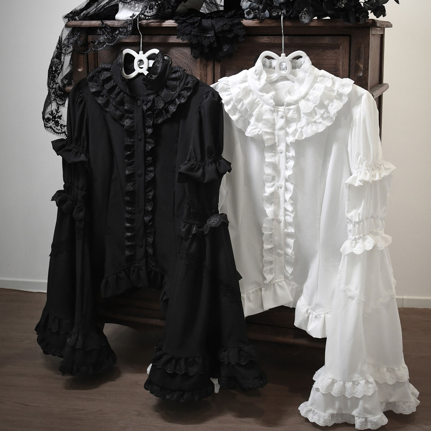 Chemisier japonais femmes vêtements Style Lolita coupe ajustée chemises blanches Camisas De Mujer dentelle volants été doux Blouses hauts
