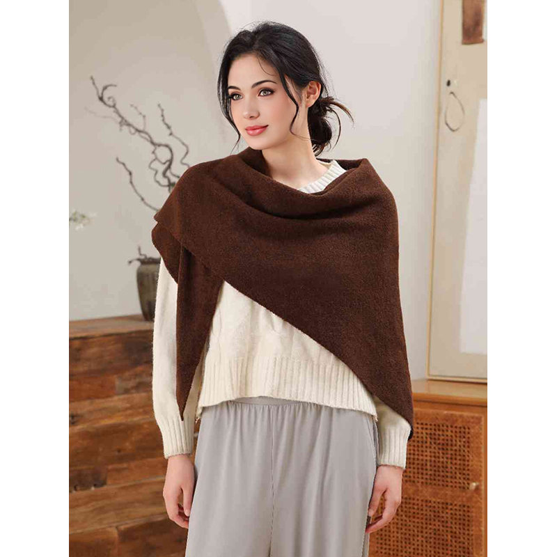 Écharpe triangulaire d'automne et d'hiver, nouveau foulard pour femmes, châle triangulaire en laine mélangée, épaissi et tricoté pour épaules chaudes.