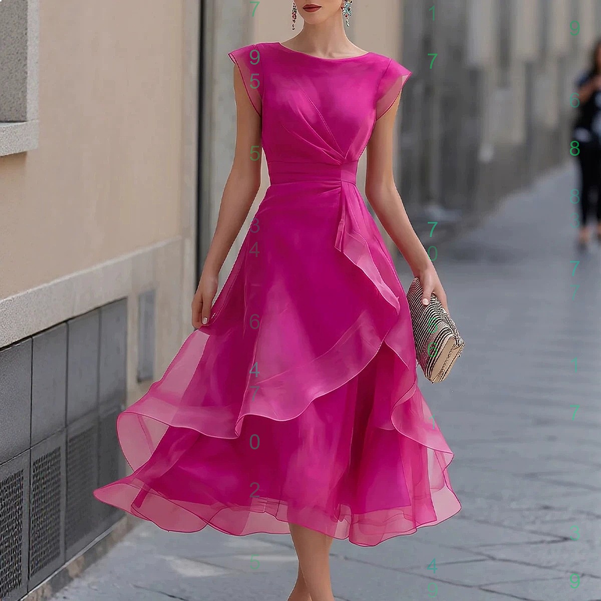 Robe en maille à volants tendance, robes pour femmes, printemps été, élégante robe de soirée florale, ensemble assorti