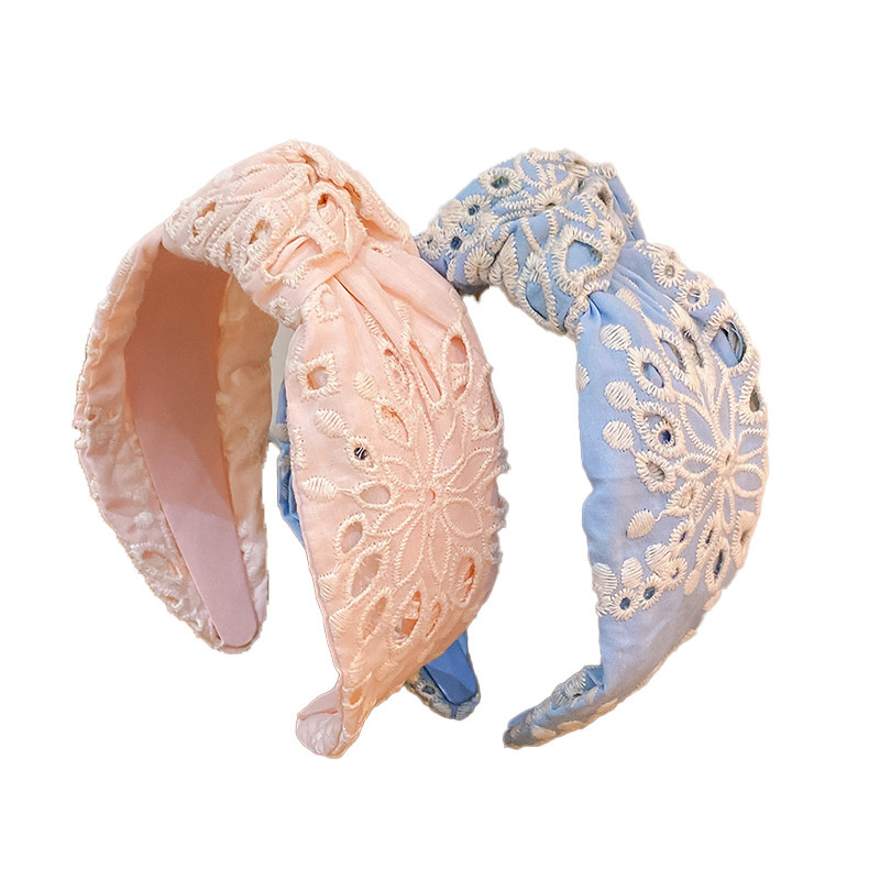 Serre-têtes larges en tissu brodé pour femmes et filles, accessoires de mode pour cheveux, bandeaux et cerceaux à cheveux