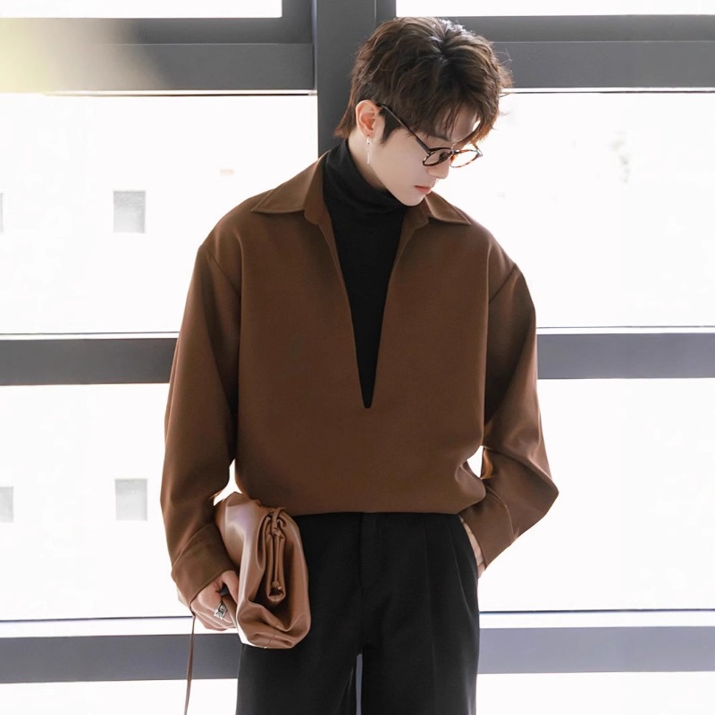 Vêtements pour hommes chemise à manches longues printemps automne nouvelle tendance de la mode épissage faux deux pièces chemise veste