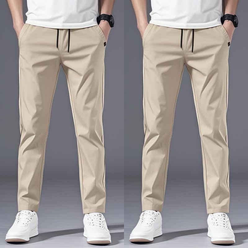 Pantalons décontractés pour hommes, Version coréenne, pantalons de sport d'été fins pour hommes, amples et polyvalents, tendance, légers, droits de luxe