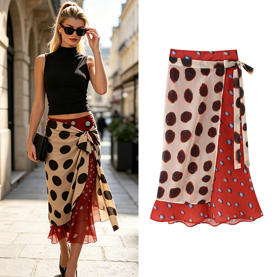 Jupes mini élégantes à pois pour femmes, style plage, vacances, festival, mode féminine printemps-été, jupes mini sexy pour femmes