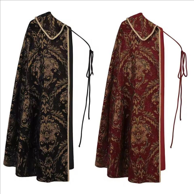 Ensemble complet médiéval Renaissance Aristocratique, Cape royale Tudor à demi-épaule, Vintage, pour Halloween et Cosplay de scène