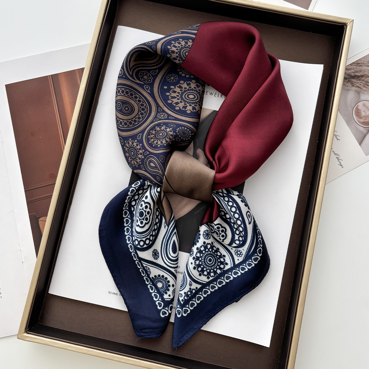 Foulard carré de 70cm pour femmes, Bandana Hijab à la mode pour la plage, imprimé noix de cajou, bandeau de vacances, châle doux de luxe