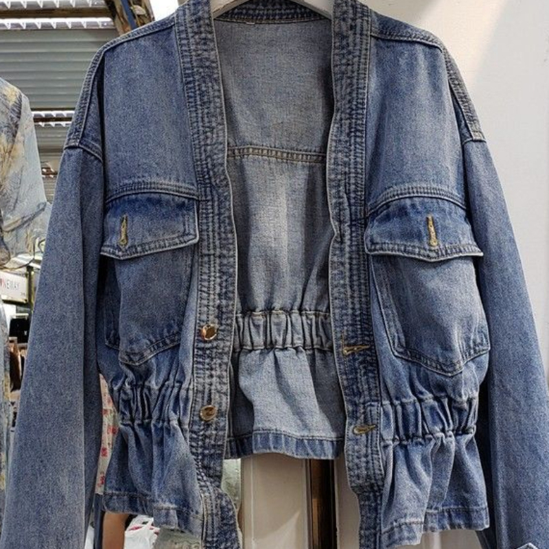Veste en Jean pour femmes, couleur unie, taille cintrée, Slim, manteau en Jean, bleu, vêtements d'extérieur, mode printemps automne 2025, prix bas, vêtements Y2k