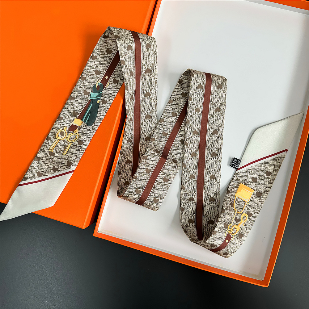 Écharpe décontractée en tissu sergé pour femmes, 118x5cm, en soie, Slim, enveloppement de cou, couleur unie, élégante pour le Shopping quotidien, fête