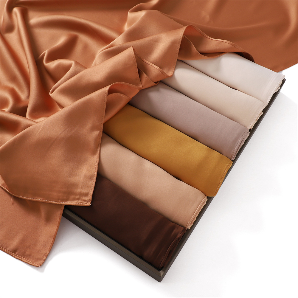 Écharpe Hijab en satin pour femmes musulmanes, châles et enveloppes islamiques de luxe, écharpes longues pour femmes, écharpe de sauna, hijab Premium, 256