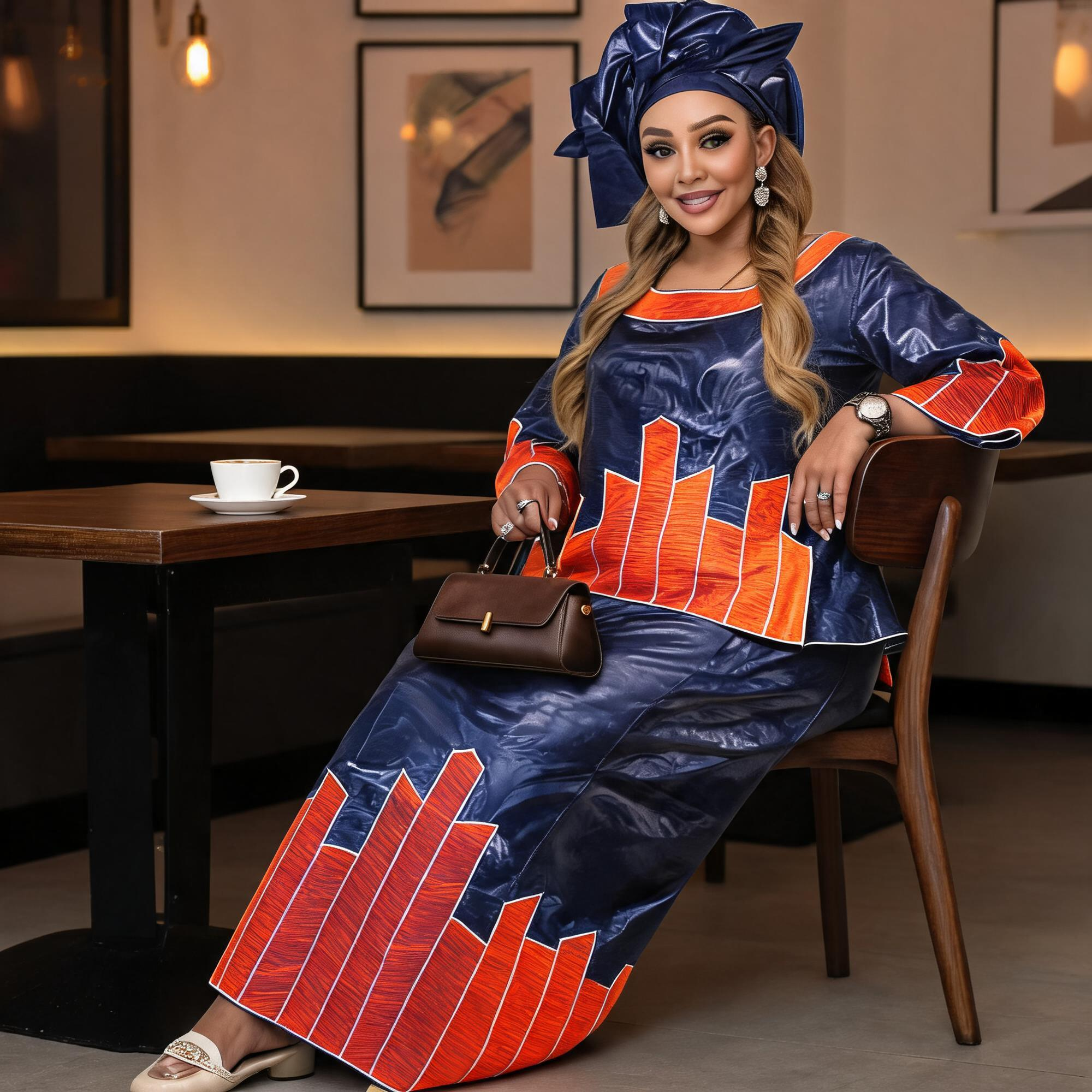 Robes africaines pour femmes grande taille, robe longue avec écharpe, design brodé Bazin Riche