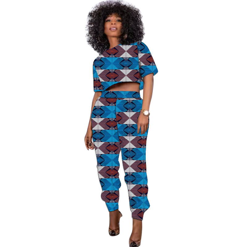 Tenue imprimée africaine pour femmes, ensemble court en Y, pantalon de jogging, vêtements féminins décontractés Ankara, été