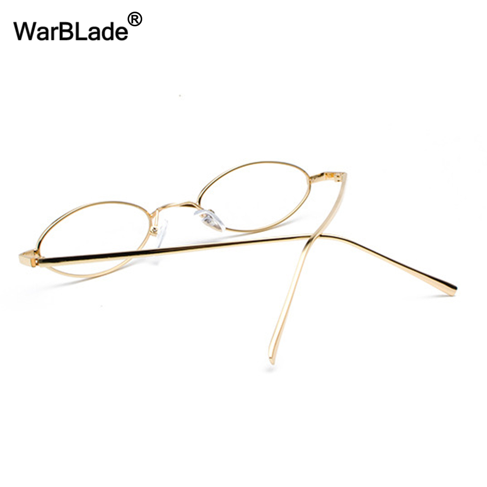 WarBlade-Petite monture de lunettes ovales rétro pour hommes et femmes, monture en métal doré, lentille transparente, lunettes optiques, unisexe, 2022