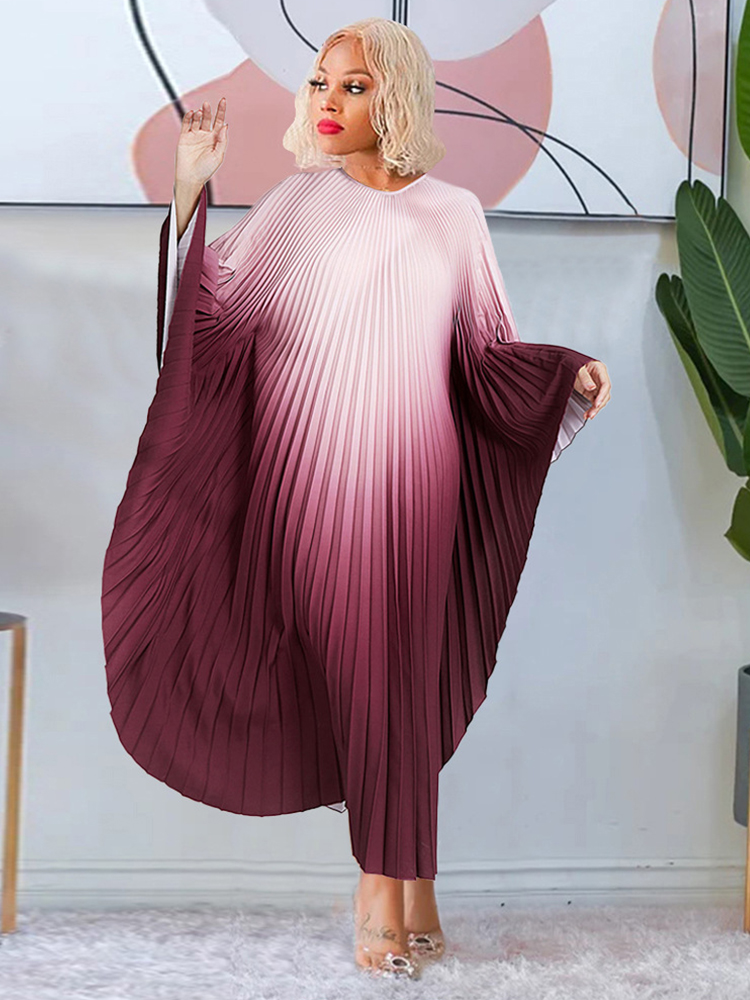 Robe de soirée plissée chauve-souris pour femme, élégante et belle, sexy, grande taille 4XL, vente en gros, livraison directe