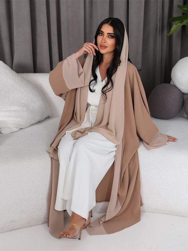 Abaya-Kimono Musulman Blanc pour Femme, Robe Longue, Kaftan, Islam Arabe, Jalabiya, Dubaï, Turquie, Ramadan