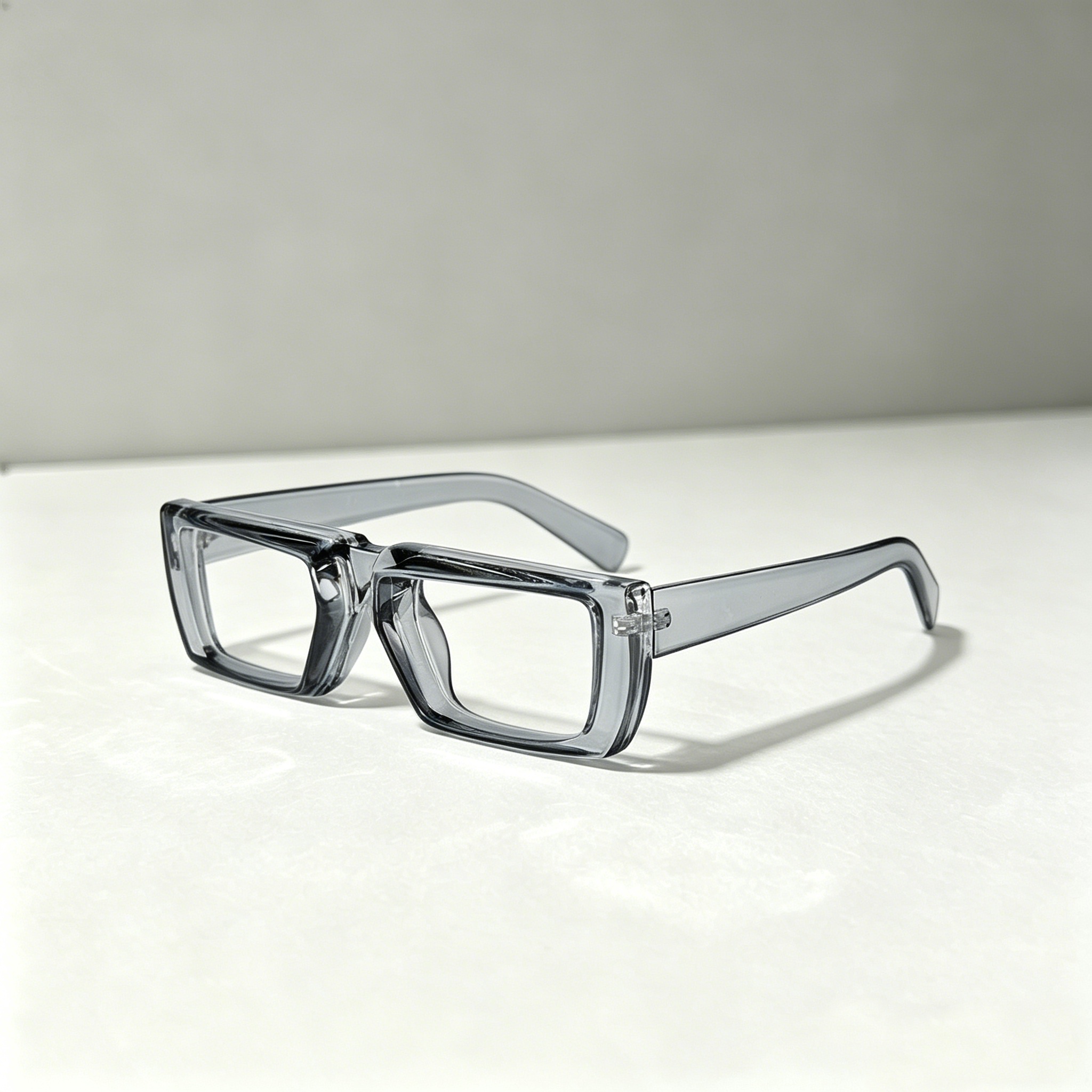 Lunettes carrées surdimensionnées, anti-lumière bleue, à grande monture, pour myopie, à verres plats, transparentes