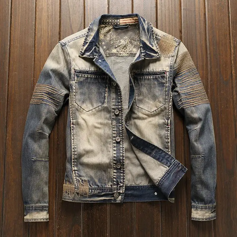 Manteau de cowboy pour hommes automne corée Vintage mode de tissu vestes en jean décontractée homme à faible coût vêtements pour hommes Lxury vêtements d'extérieur taille L Joker