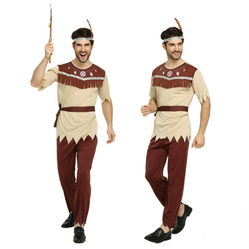 Savage Royalty Cosplay Costume pour adultes, Costume de chasseur d'Halloween, Vêtements pour couples primitifs, Carnaval, Cadeau d'anniversaire, ix