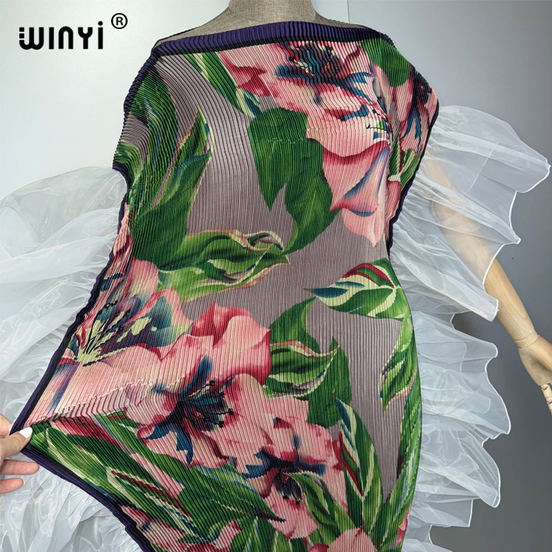 Robe plissée élastique WINYI, robe de plage, kaftan, abaya, robe de soirée de luxe Dubaï pour femmes musulmanes
