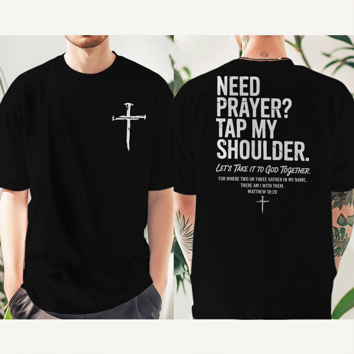 T-shirt de mode chrétien avec impression « Need Prayer Tap My Shoulder », pour hommes et femmes, versets bibliques, style vintage, streetwear Jésus