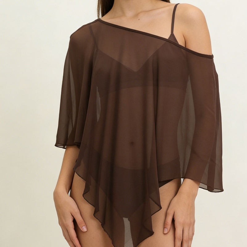 Ponchos et capes en maille transparente pour femmes, châles et étoles en mousseline pour robes de soirée, couvre-robe pour mariages et événements formels