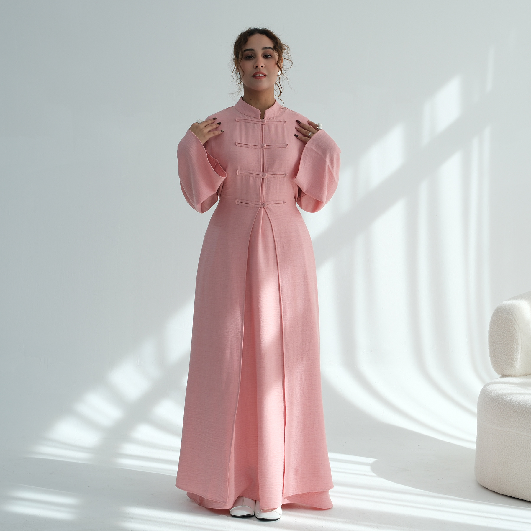 Robe Abaya pour femmes, ensemble 2 pièces, style chinois, Jalabiya musulmane, Ramadan, Dubaï, Vestidos Largos, robe longue de fête, robe longue arabe, Kaftan 2026