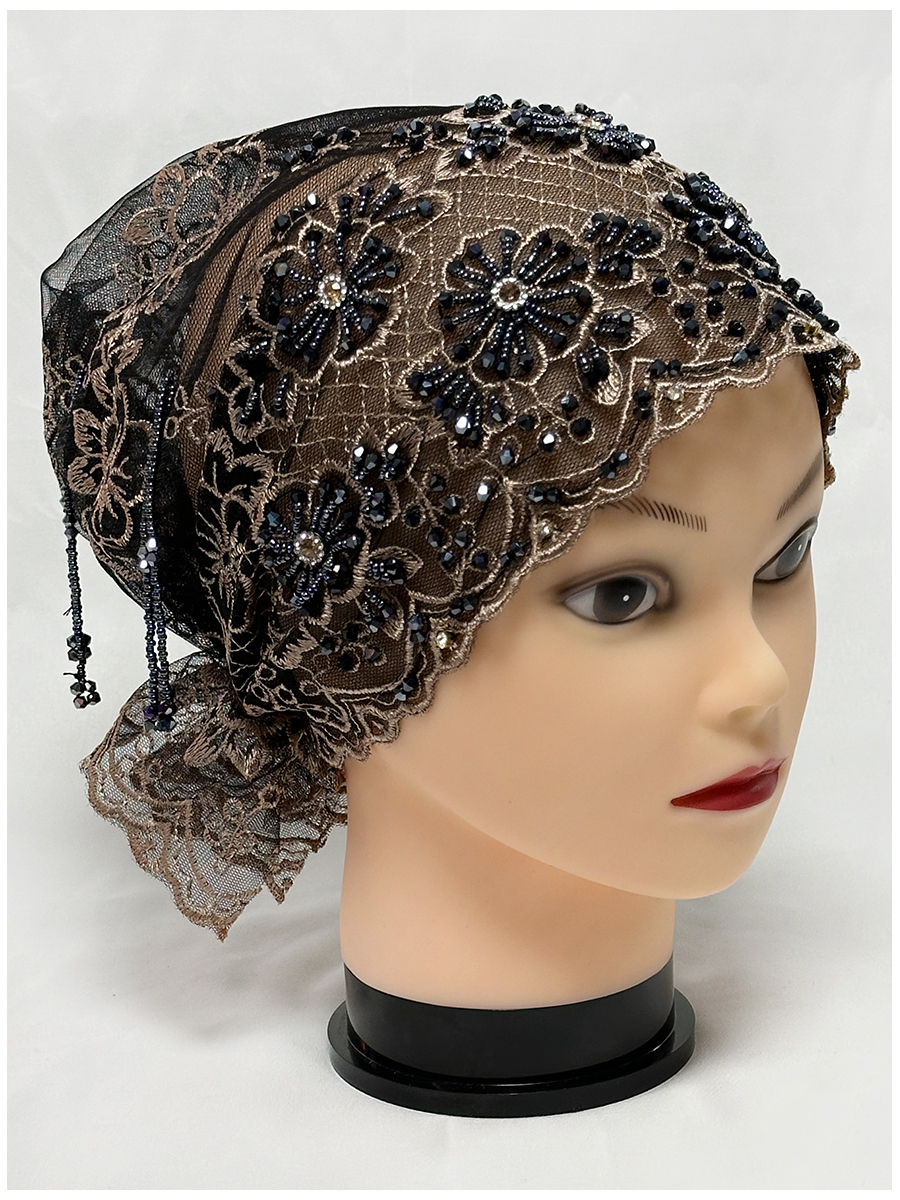 Couvre-tête en tissu maille brodé à la main, chaîne de perles suspendues, chapeaux acryliques, dubaï, nouveau chapeau de culte arabe musulman, 2026