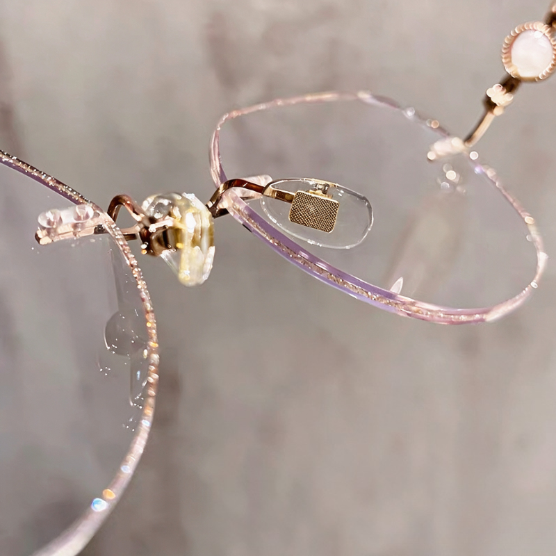 Lunettes de lecture anti-lumière bleue sans monture élégantes pour femmes, style INS, monture large, ultra-légères
