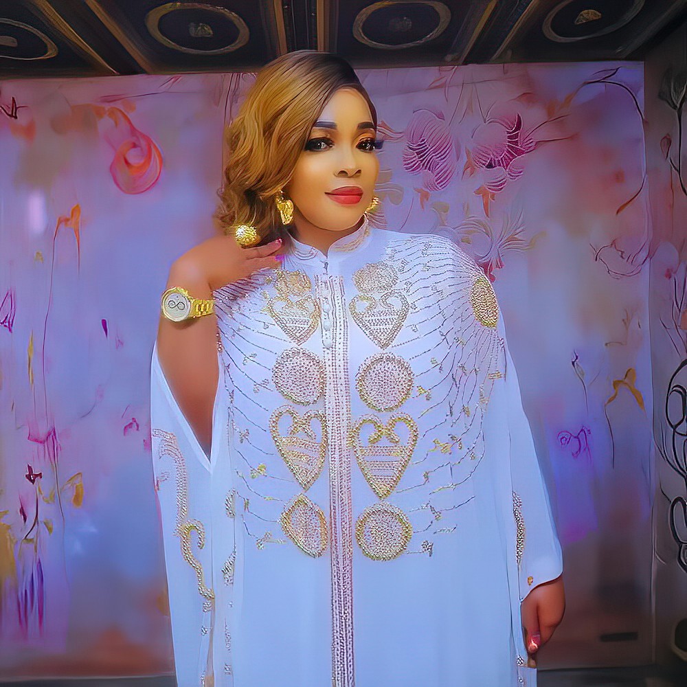 Robe élégante et magnifique BUBU en deux pièces, robes pour femmes africaines, robe africaine en mousseline de soie, robe de soirée en strass, robe de soirée femme luxe
